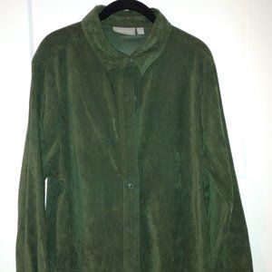 Women's Long Sleeve Green Dress Shirt - Extra Large (XL)